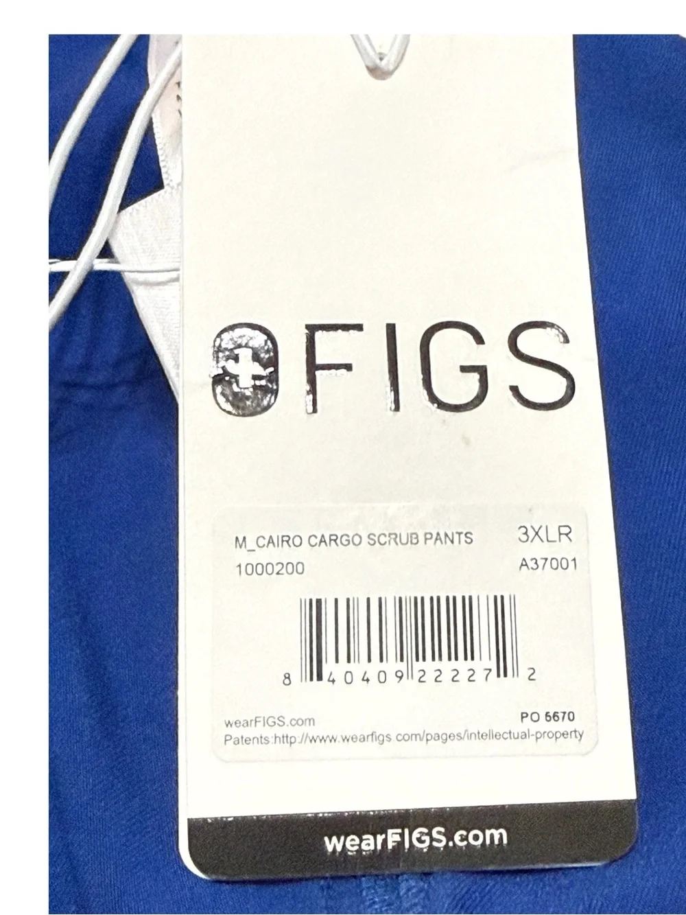 FIGS Cairo Cargo Scrub Pants Men’s 3XL Regular Blue NWT